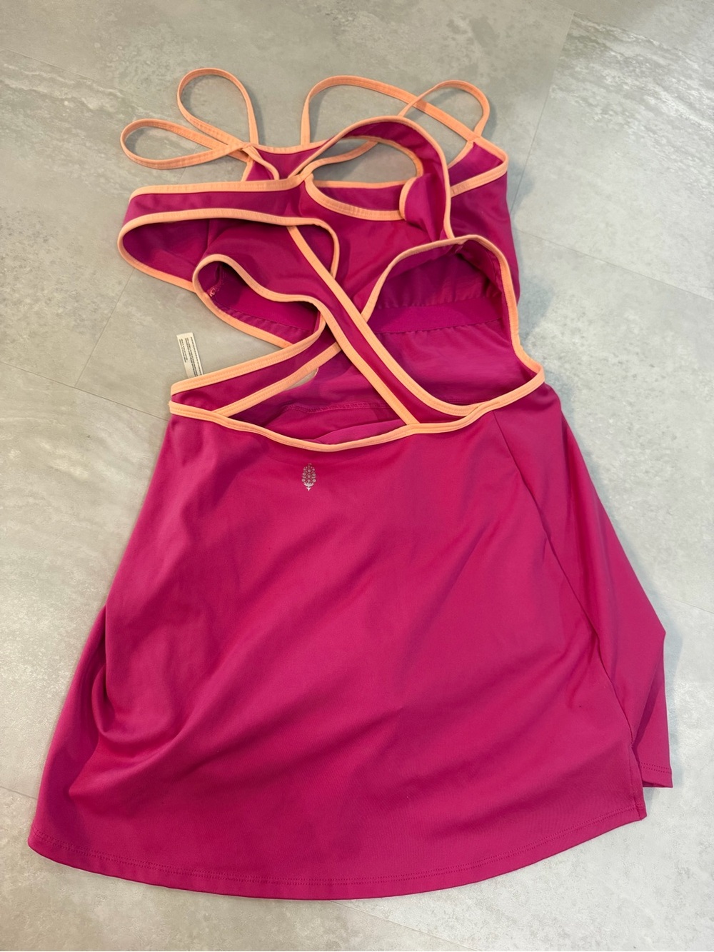FP Movement by Free People Magenta Mini Dress with Peach Trim - Picture 2 of 2